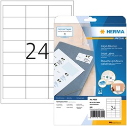 Etiket HERMA 4820 66x33.8mm wit 600st 25 Vel