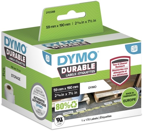 Etiket Dymo LabelWriter industrieel 59x190 wit 1 Rol
