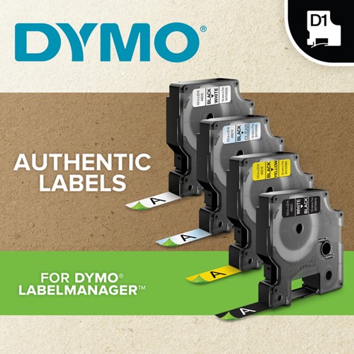 Labeltape Dymo LabelManager D1 polyester 12mm zw 1 Stuk-2