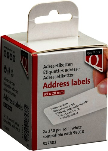 Label Etiket Quantore 99010 28x89mm adres wt 2 Rol-1