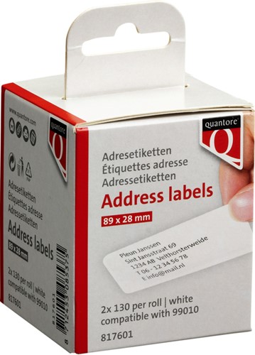 Label Etiket Quantore 99010 28x89mm adres wt 2 Rol