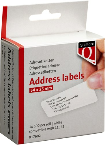 Label Etiket Quantore 11352 54mmx25mm retour wt 1 Rol