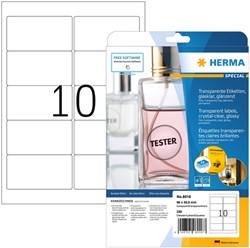 Etiket HERMA 8018 96x50.8mm transparant 250st 25 Vel