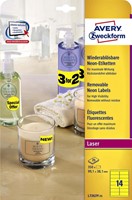 Etiket Avery L7263Y 99.1x38.1mm neon geel 350stuks 25 Vel