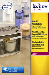 Etiket Avery L7680-25 38.1x21.2mm goud 1625stuks 25 Vel