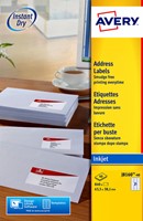 Etiket Avery J8160-25 63.5x38.1mm wit 525stuks 25 Vel