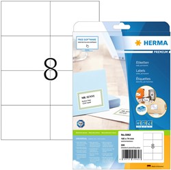 Etiket HERMA 5062 105x74mm premium wit 200stuks 25 Vel