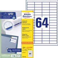 Etiket Avery 3667 48.5x16.9mm wit 12800st 200 Vel-2