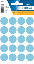 Etiket HERMA 1873 rond 19mm blauw 100stuks 5 Vel