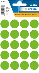 Etiket HERMA 1875 rond 19mm groen 100stuks 5 Vel