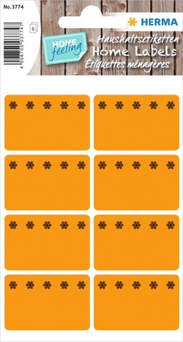Etiket HERMA 3774 26x40mm diepvries oranje 48st 6 Vel