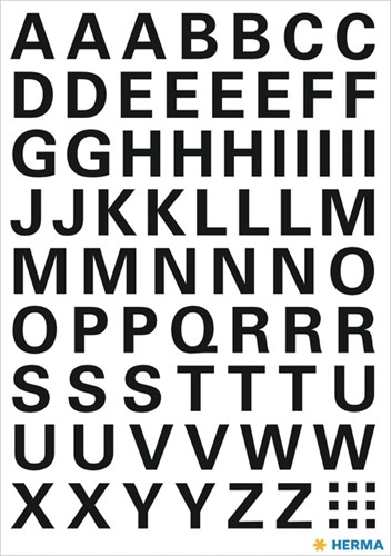 Etiket HERMA 4158 10mm letters A-Z zwart 1 Vel-2