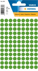 Etiket HERMA 1835 rond 8mm donkergroen 540stuks 5 Vel
