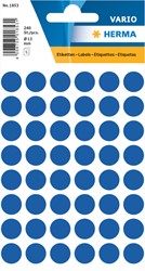 Etiket HERMA 1853 rond 13mm donkerblauw 240stuks 5 Vel
