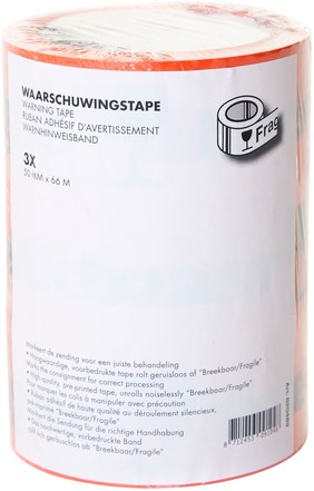 Waarschuwingstape IEZZY breekbaar 50mmx66m or/zw 1 Rol-3