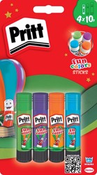 Lijmstift Pritt Stick 10gr FUN Colors blister 4st 4 Stuk