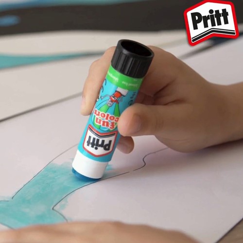 Lijmstift Pritt Stick 10gr FUN Colors blister 4st 4 Stuk-2