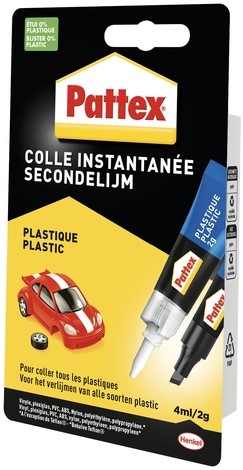 Secondenlijm Pattex all plastic tube 2gr blister 1 Stuk-2