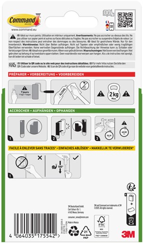 Haak Command knststf incl bevestigingsstrip 1 Stuk-1