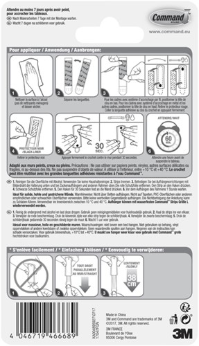 Haak Command metaal  incl bevestigingsstrip 1 Stuk-3