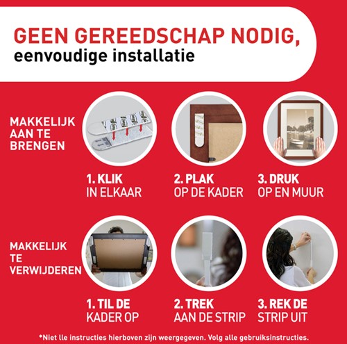 Bevestigingsstrip Command groot klik vast 7.2kg zw 1 Stuk-2