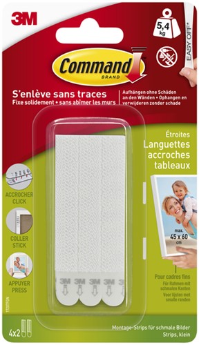 Bevestigingsstrip Command klik vast smal 5.4kg wt 1 Stuk-2