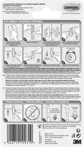 Haak Command knststf ovaal wit incl strip 1 Stuk-1