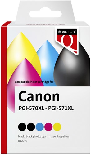 Inktcartridge Quantore Canon Pgi-570XL Cli-571XL 5 Stuk