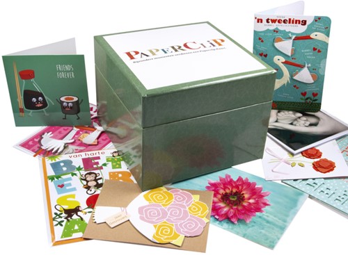 Wenskaartbox Paperclip inclusief 75 kaarten 75 Stuk-2