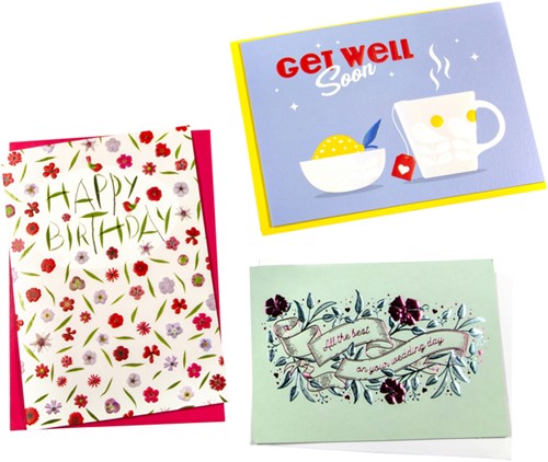 Wenskaart Paperclip diversen engelstalig 6 stuks 6 Stuk