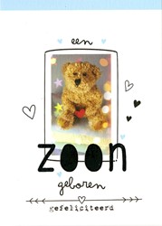 Wenskaart Paperclip navulset geb zoon 6 kaarten 6 Stuk
