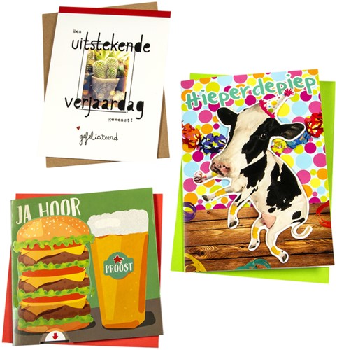 Wenskaart Paperclip verjaardag humor 12 stuks 12 Stuk