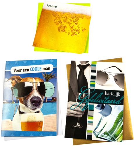 Wenskaart Paperclip verjaardag man 6 stuks 6 Stuk