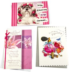 Wenskaart Paperclip verjaardag vrouw 6 stuks 6 Stuk