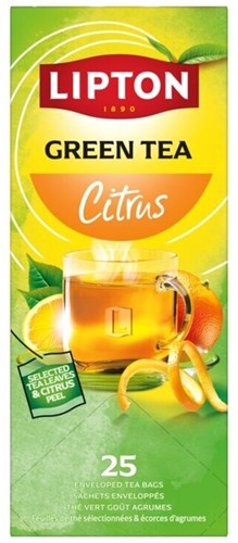 Thee Lipton green tea citrus 25x1.5gr 25 Stuk