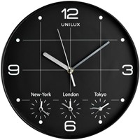 Wandklok Unilux On Time dia 30.5cm zwart/wit 1 Stuk