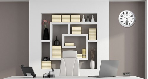 Wandklok Unilux Instinct dia 30.5cm zilvergrijs/wt 1 Stuk-3