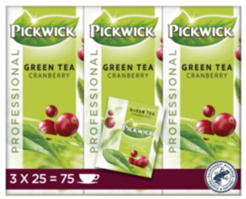 Thee Pickwick green cranberry 25x1.5gr 25 Stuk
