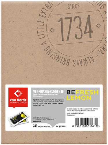 Verfrissingsdoekje van Oordt BeFresh citroen 240 Stuk