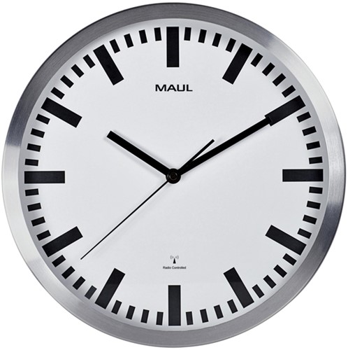 Wandklok MAUL Pilot RC 305x45mm alu batterij 1 Stuk