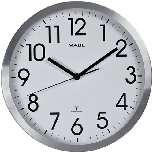 Wandklok MAUL Move RC 305x45mm alu wt batterij 1 Stuk