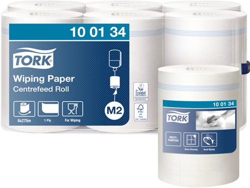 Poetspapier Tork M2 Advanced 1laags 275m wit 6 Rol