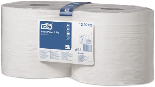 Poetspapier Tork W2 Universal 2laags 1000 vel wit 2 Rol