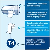 Toiletpapierdispenser Tork T4 duo wit 1 Stuk-3