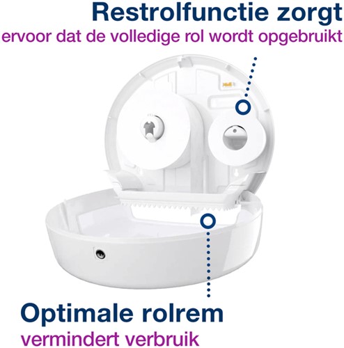 Toiletpapierdispenser Tork T2 jumbo klein wit 1 Stuk-1