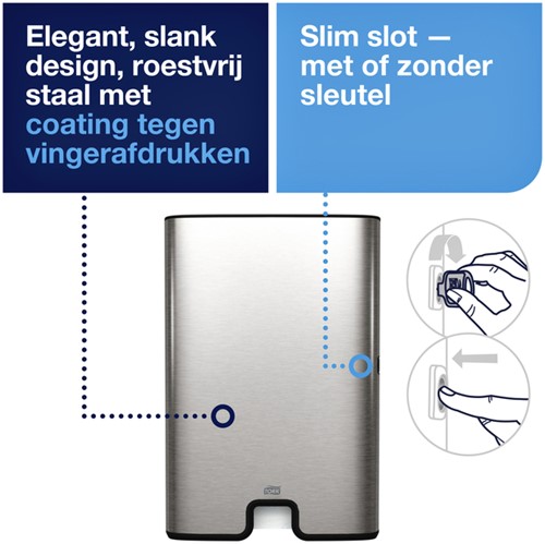Handdoekdispenser Tork H2 Image Line zilver 1 Stuk-3