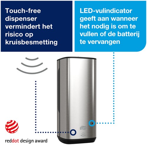 Zeepdispenser Tork S4 Image Line sensor zilver 1 Stuk-2