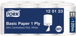 Poetspapier Tork M1 Universal 1laags 120m wit 11 Rol