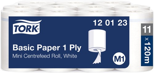 Poetspapier Tork M1 Universal 1laags 120m wit 11 Rol