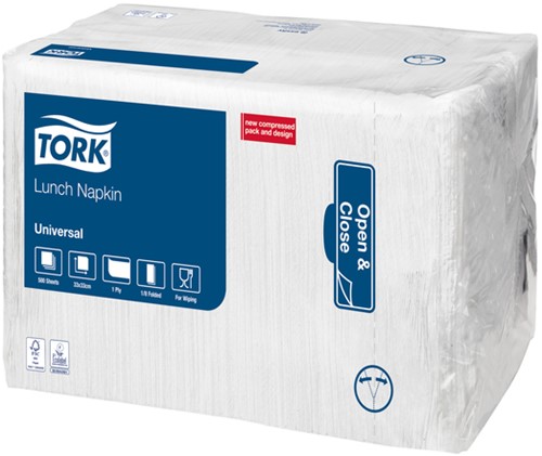 Lunchservet Tork Universal achtstevouw wit 500 Stuk